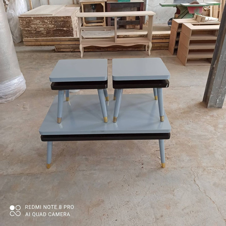 ست میز جلو مبلی و عسلی ۳ تکه پالونیا مدل کاریزما