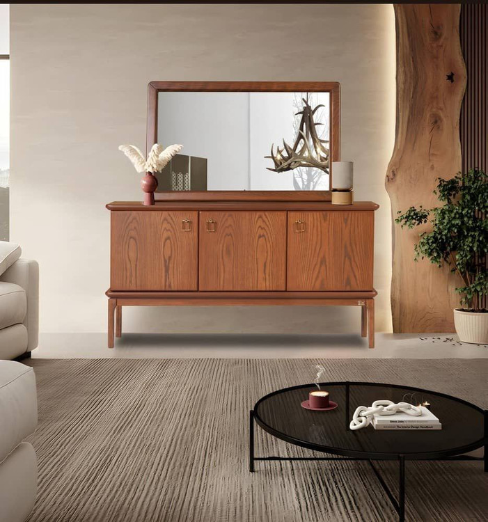 ست آینه کنسول و میز تلویزیون (تی وی) و میز جلومبلی و عسلی ۷ تکه پالونیا مدل ۹۲