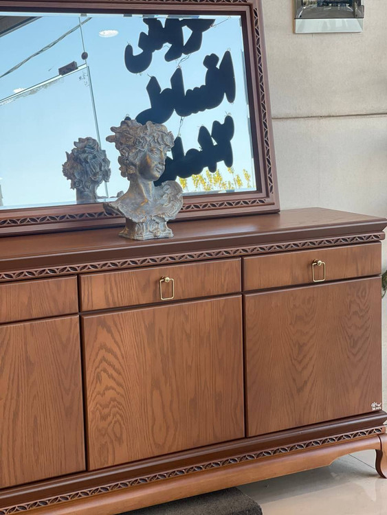 ست آینه کنسول و میز تلویزیون (تی وی) و میز جلومبلی و عسلی ۶ تکه پالونیا مدل ۲۰۵