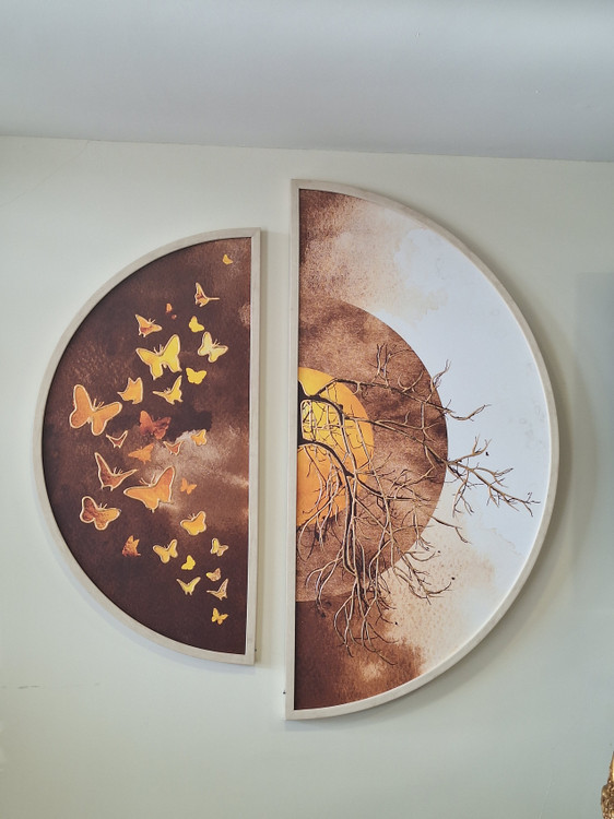 تابلو مدل فنگ شویی طرح پروانه