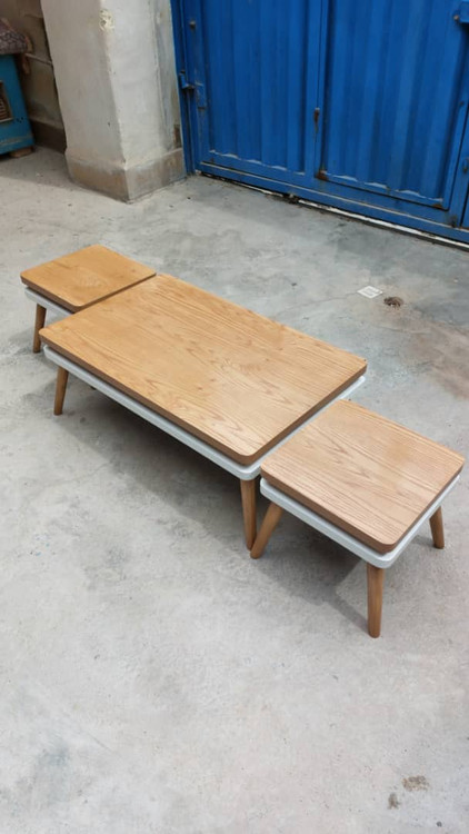 ست میز جلو مبلی و عسلی ۳ تکه پالونیا مدل کاریزما