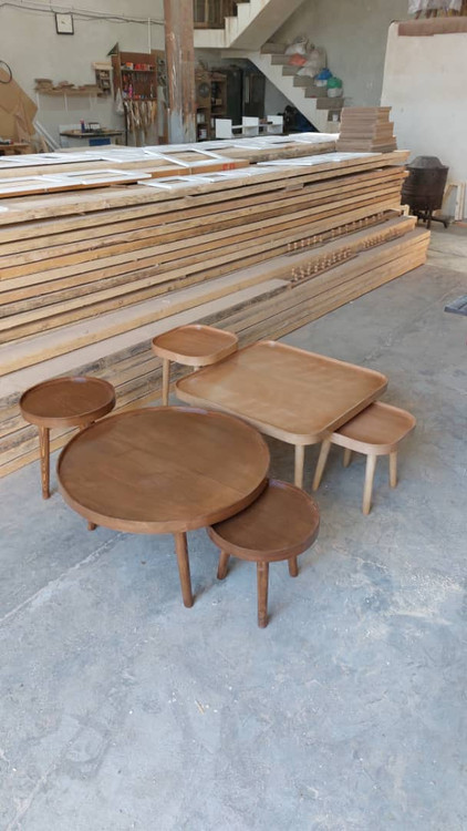 جلو مبلی و عسلی پالونیا مدل لبه دار مربعی