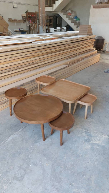 جلو مبلی و عسلی پالونیا مدل لبه دار دایره ای