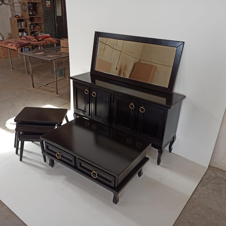 جلو مبلی و عسلی کشودار 4تکه پالونیا سم آهویی