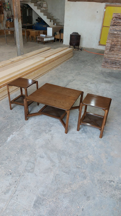 جلو مبلی و عسلی پالونیا مدل حصیری مربع