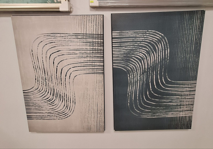 تابلو دکوراتیو مدرن دوتکه پالونیا طرح 03