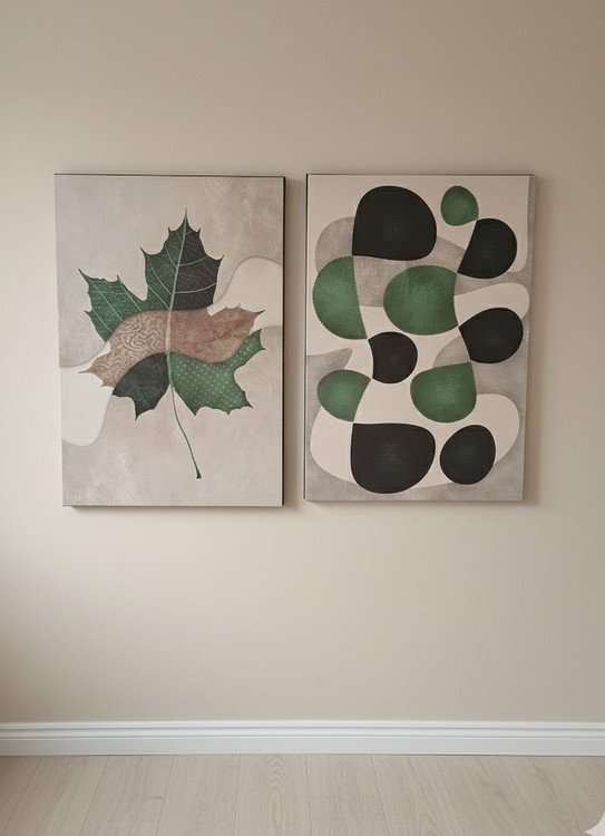 تابلو دکوراتیو مدرن دوتکه پالونیا طرح 06