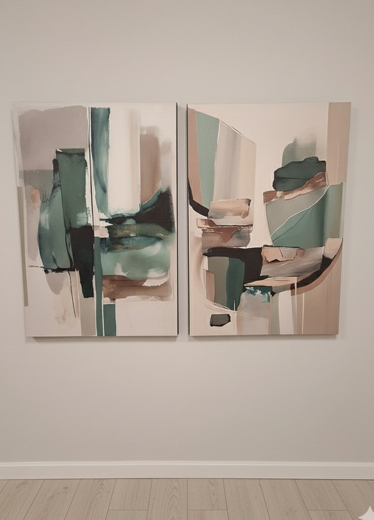 تابلو دکوراتیو مدرن دوتکه پالونیا طرح 05