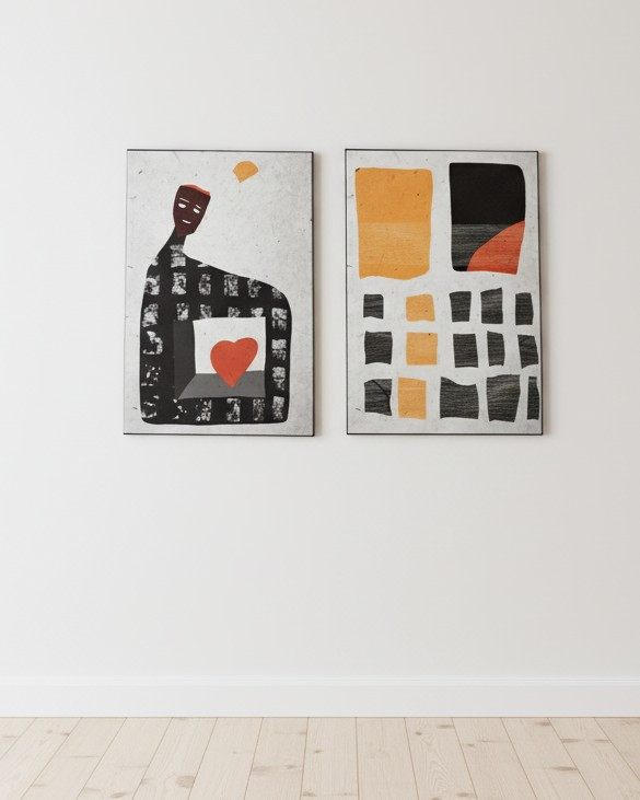 تابلو دکوراتیو مدرن دوتکه پالونیا طرح 09