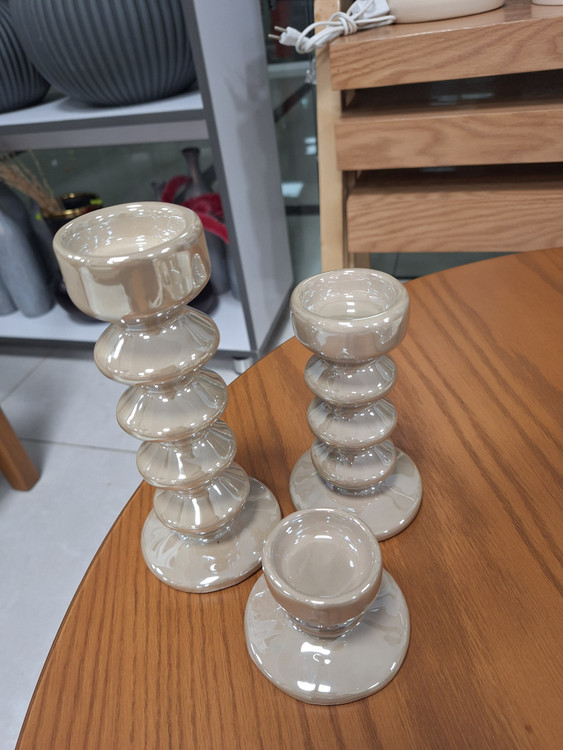 جا شمعی حلقه ای سرامیکی مدل ساکورا سه سایز