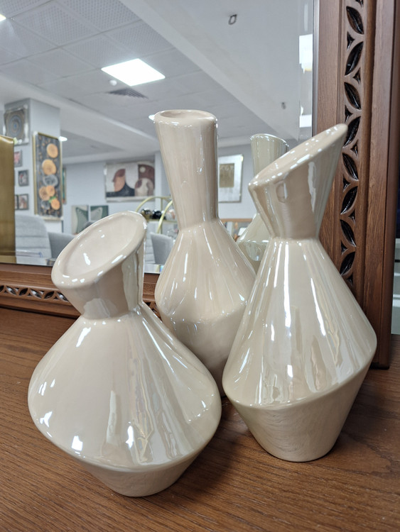 گلدان سرامیکی مدل هندسی سه سایز