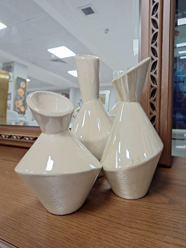 گلدان سرامیکی مدل هندسی سه سایز