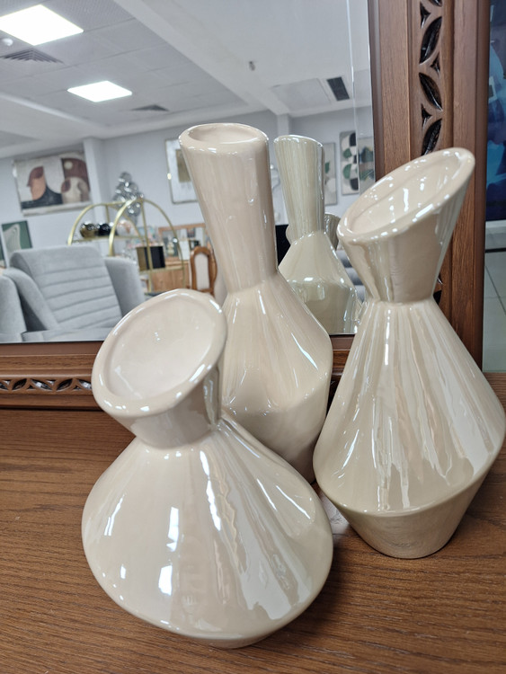 گلدان سرامیکی مدل هندسی سه سایز