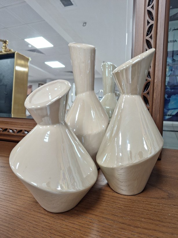 گلدان سرامیکی مدل هندسی سه سایز