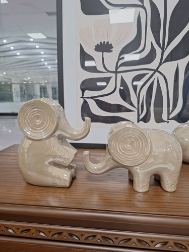 مجسمه سرامیکی مدل فیل هندی دو سایز