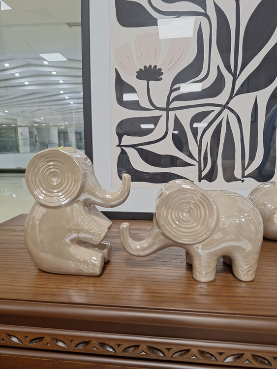 مجسمه سرامیکی مدل فیل هندی دو سایز