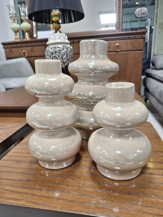 گلدان سرامیکی مدل پله ای سه تایی