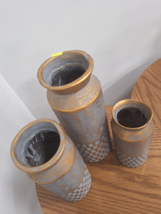 گلدان دکوراتیو سه سایز مدل زنبوری