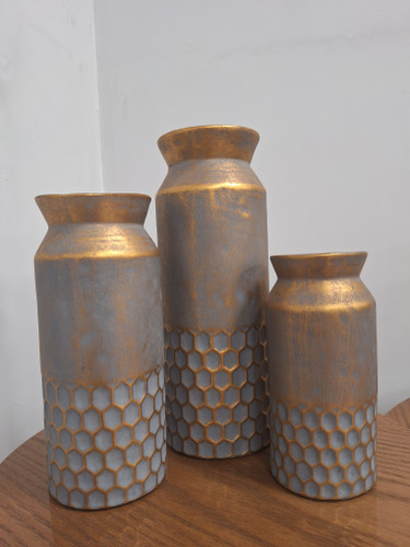 گلدان دکوراتیو سه سایز مدل زنبوری